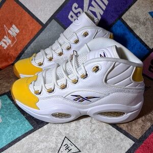 Reebok Iverson Question Mid Yellow Toe Size 12 for Men’s